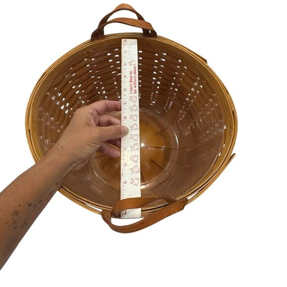 Vintage 1997 Longaberger corn basket Large Woven Basket with Handles & liner - Picture 10 of 11